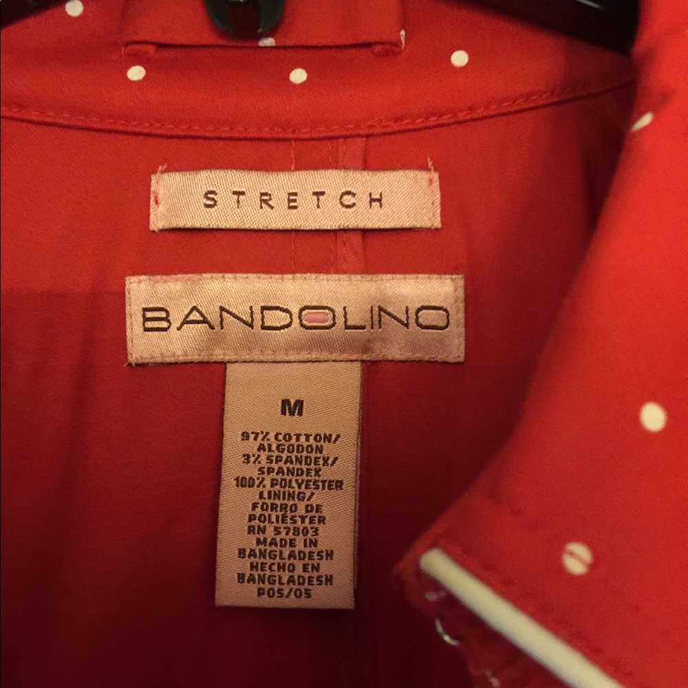 BANDOLINO RED & WHITE POKI-DOT ALL WEATHER COAT - Picture 3 of 7